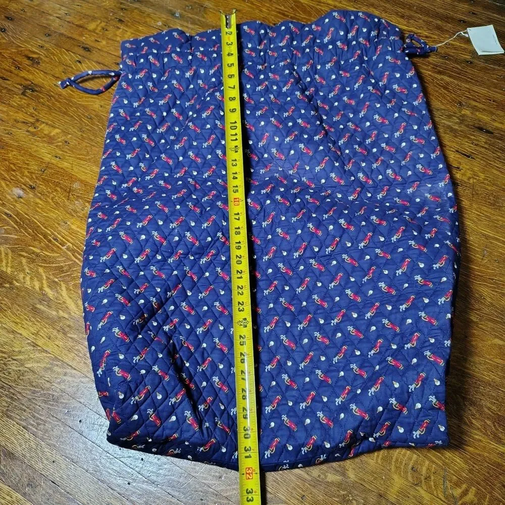 Vera Bradley VTG 1995 Quilted Navy Golf Pattern Sport Laundry Drawstring Bag